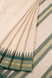 Beige Chhattisgarh Tussar Silk Saree 10059709