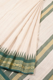 Beige Chhattisgarh Tussar Silk Saree 10059710