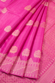 Hot Pink Chhattisgarh Tussar Silk Saree 10059711