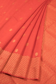 Persimmon Orange Chhattisgarh Tussar Silk Saree 10059715