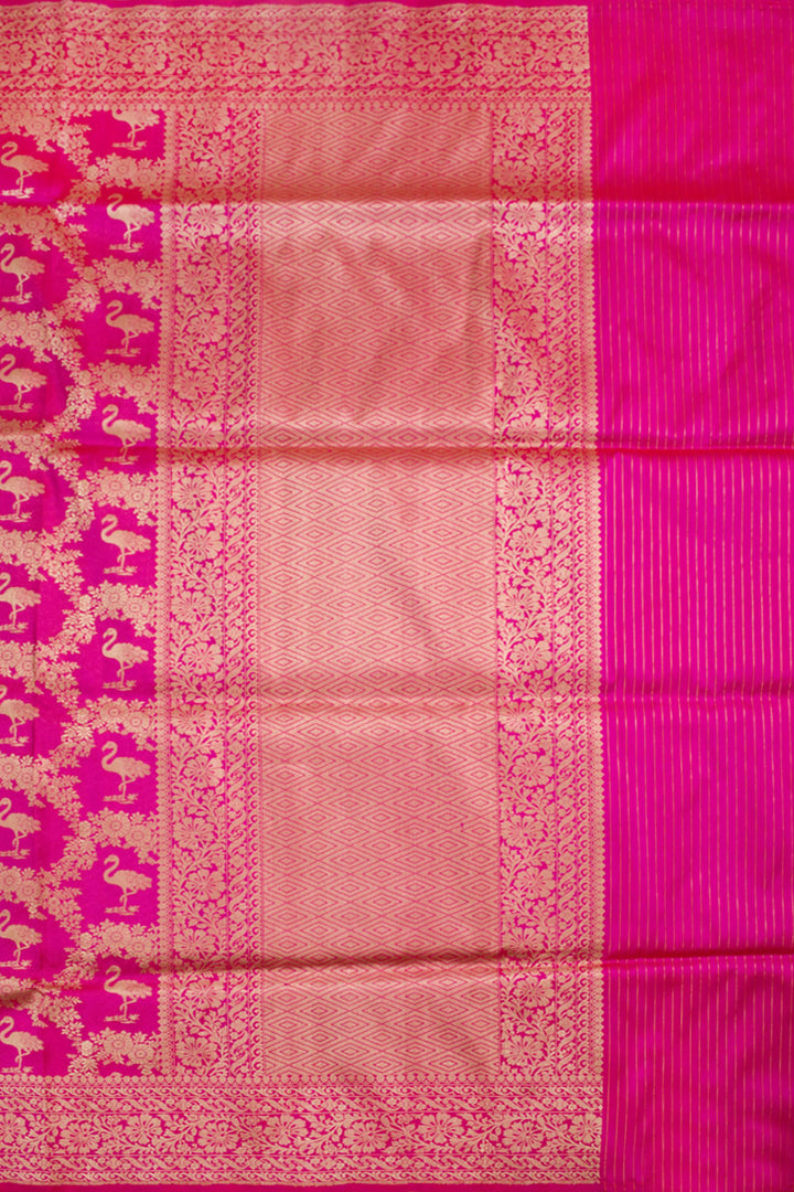 Persian Rose Handloom Banarasi Kadhwa Katan Silk Saree 10061270