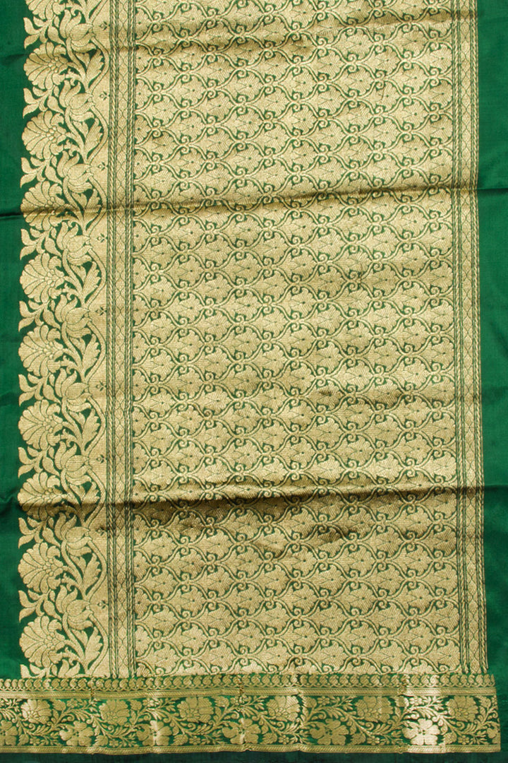 Green Handloom Banarasi Katrua Silk Saree 10061274