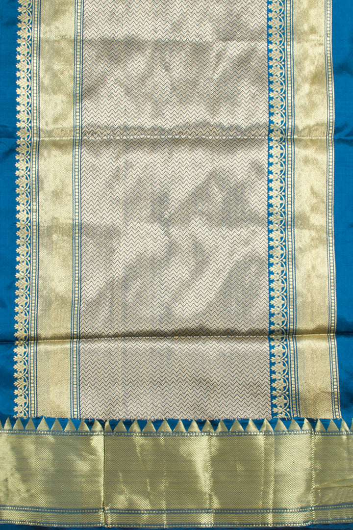 Blue Handloom Banarasi Silk Saree 10061281