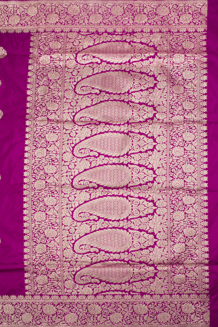Magenta Handloom Banarasi Katan Silk Saree 10061286