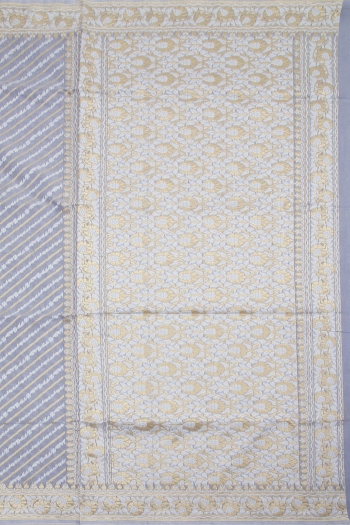 Grey Handloom Banarasi Cotton Saree 10061297