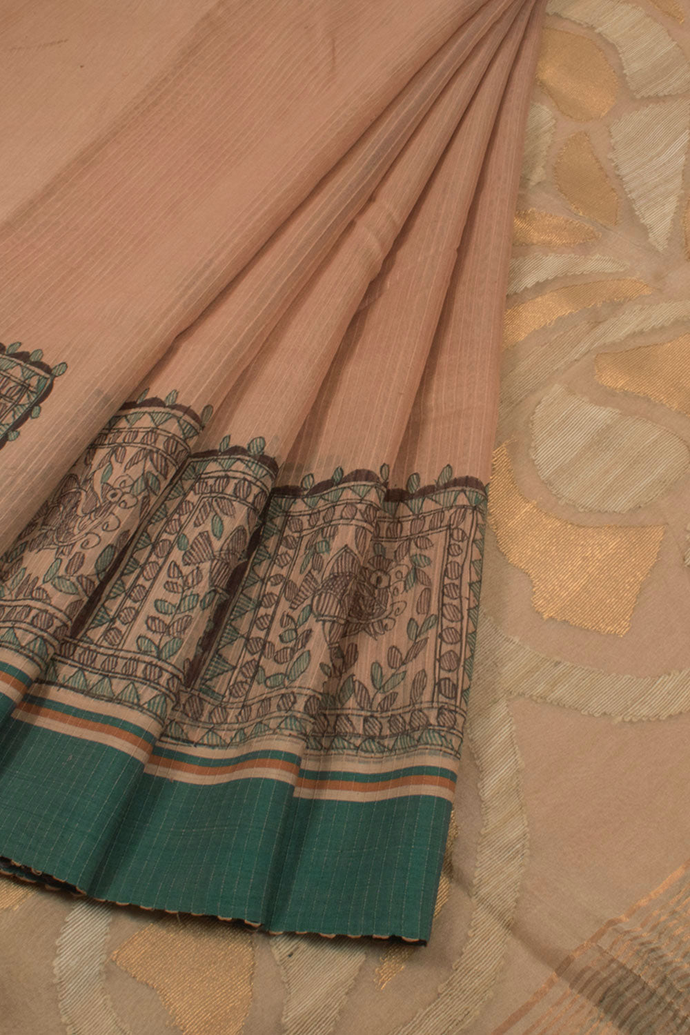 Hand Painted Madhubani Silk Cotton Saree 10058420