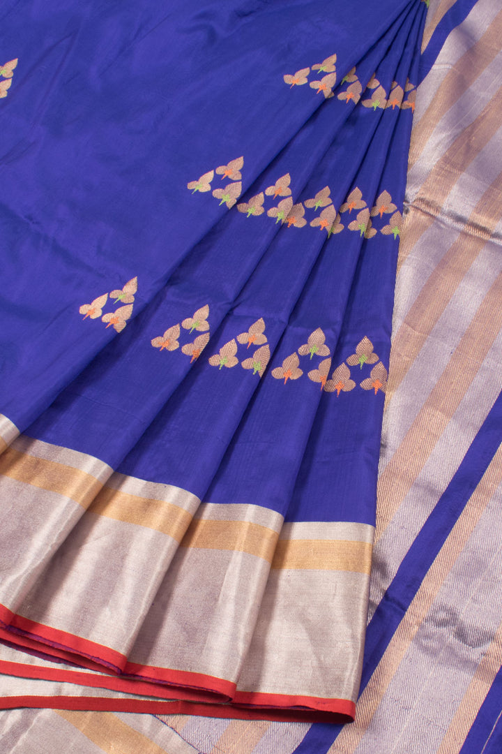 Ink Blue Handloom Banarasi Silk Saree 10059727