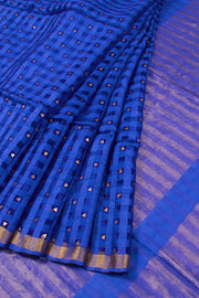 Sequin Work Self Checks Silk Saree 10057994