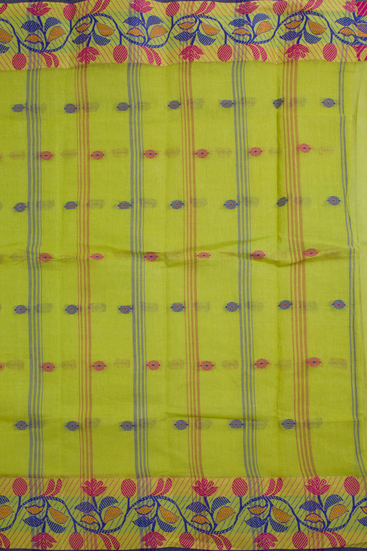 Green Handloom Bengal Tant Cotton Saree 10059780