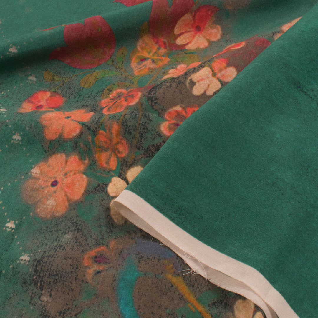 Screen Printed Crepe Silk Salwar Suit Material 10056210