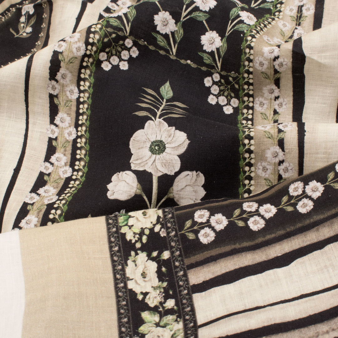 Screen Printed Linen Silk Salwar Suit Material 10056216