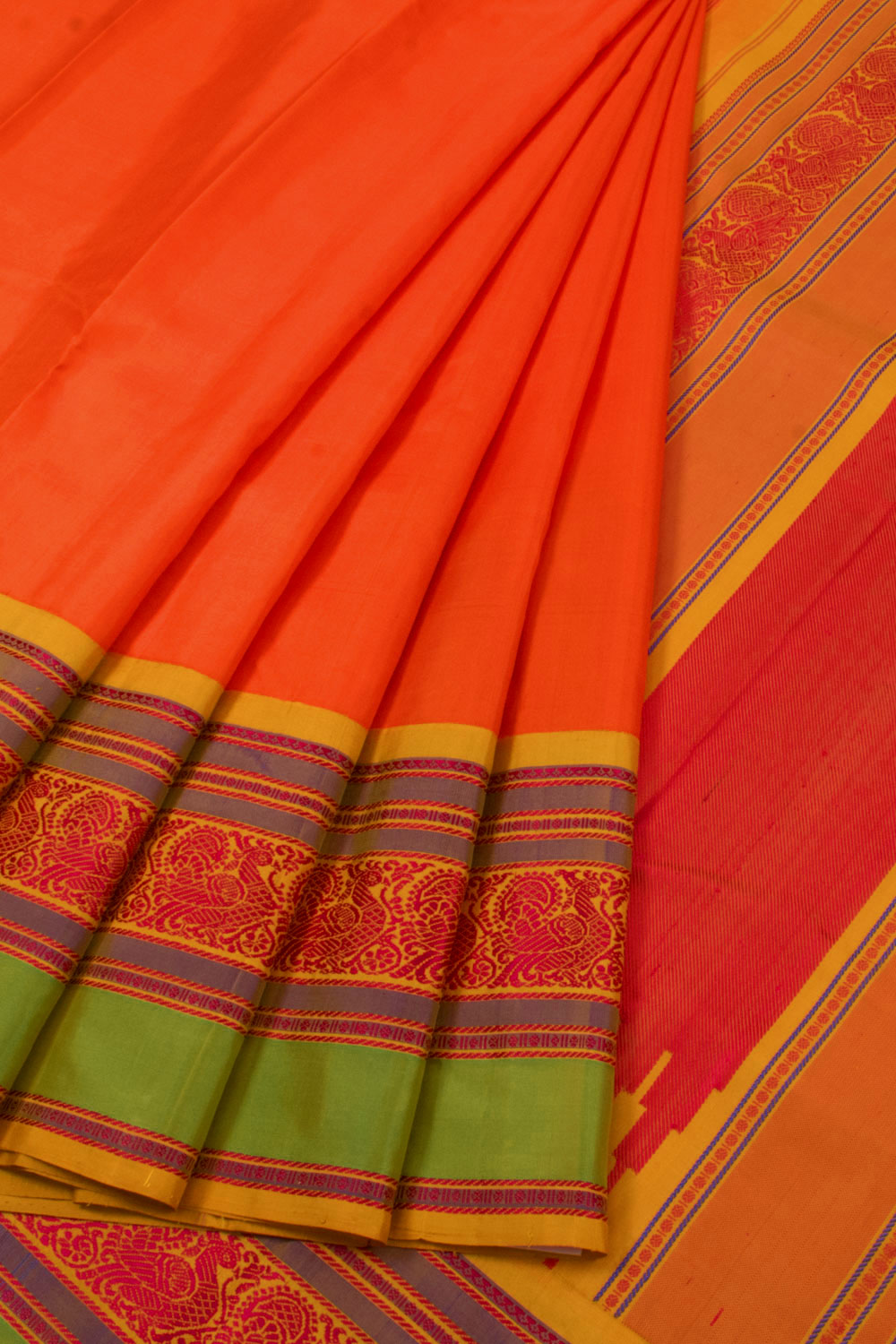 Handloom Pure Silk Korvai Threadwork Kanjivaram Saree 10058251
