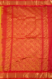 Lemon Yellow Handwoven Gadwal Kuttu Cotton Saree 10061433