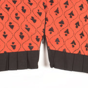 Orange Kantha Embroidered Cotton Blouse 10059236