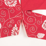 Red Kantha Embroidered Cotton Blouse 10059243