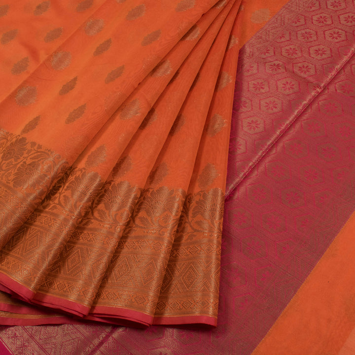 Handloom Banarasi Katrua Silk Cotton Saree 10056827