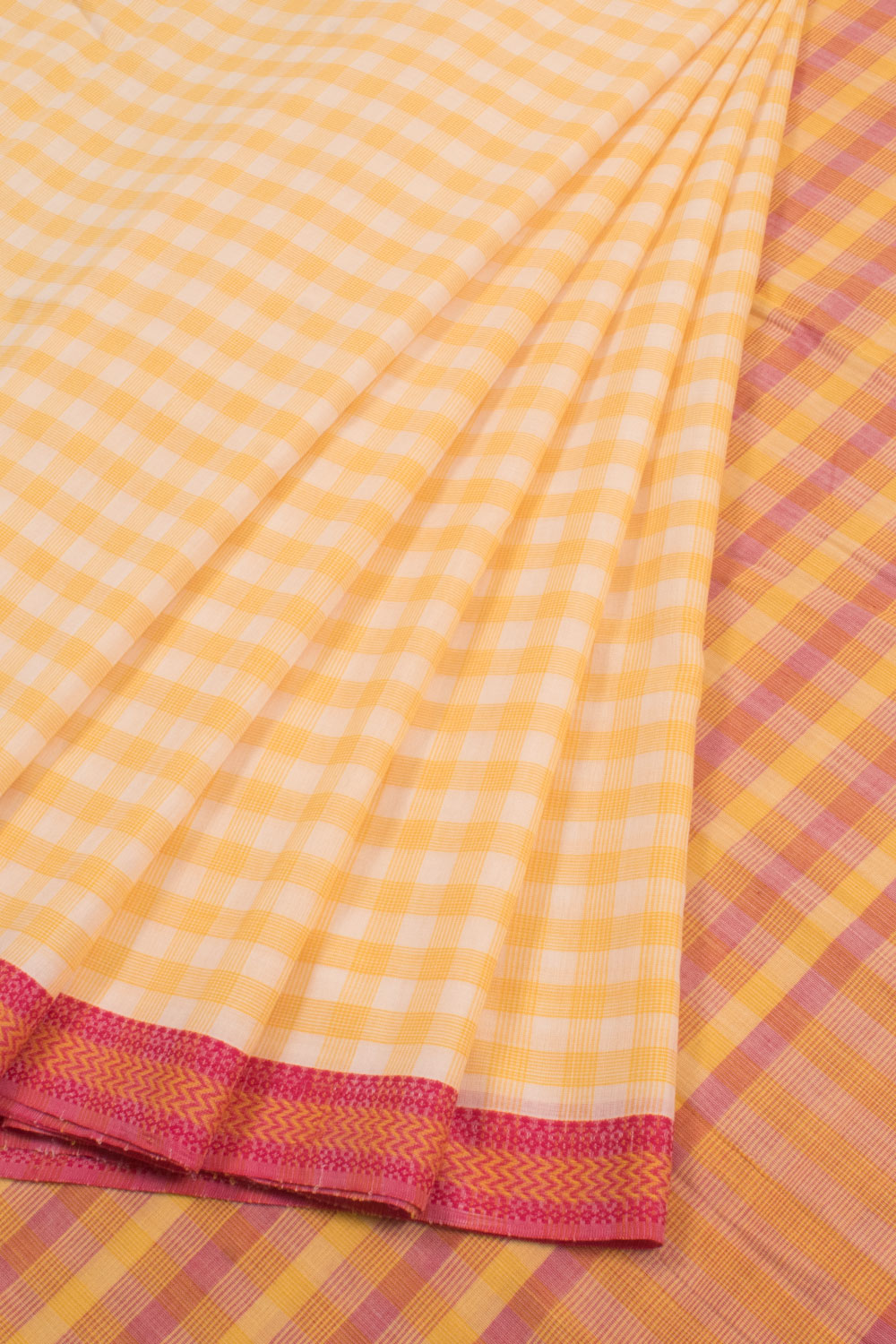 Handloom Checked Cotton Saree 10059092