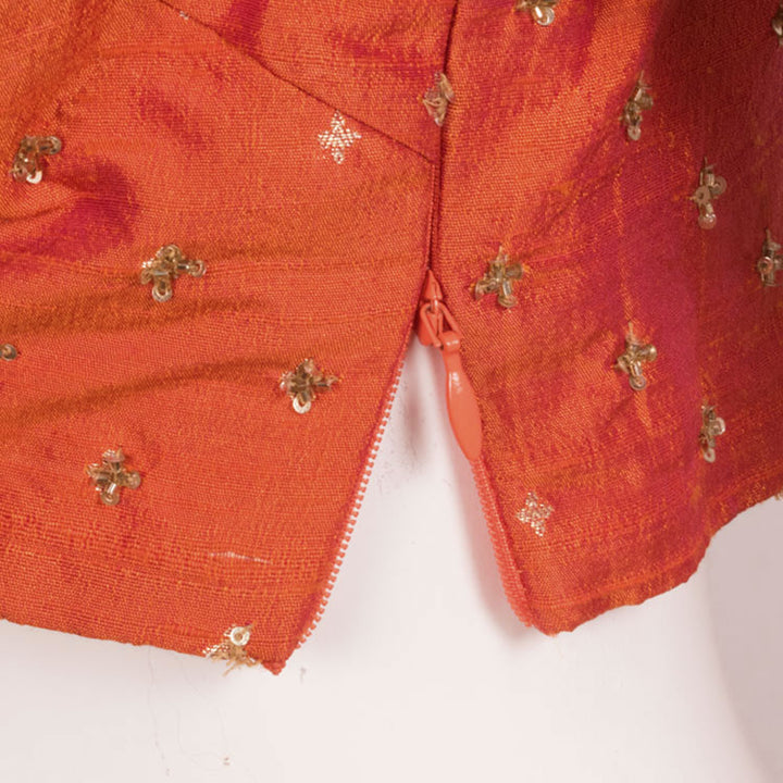 Hand Embroidered Raw Silk Blouse 10051132