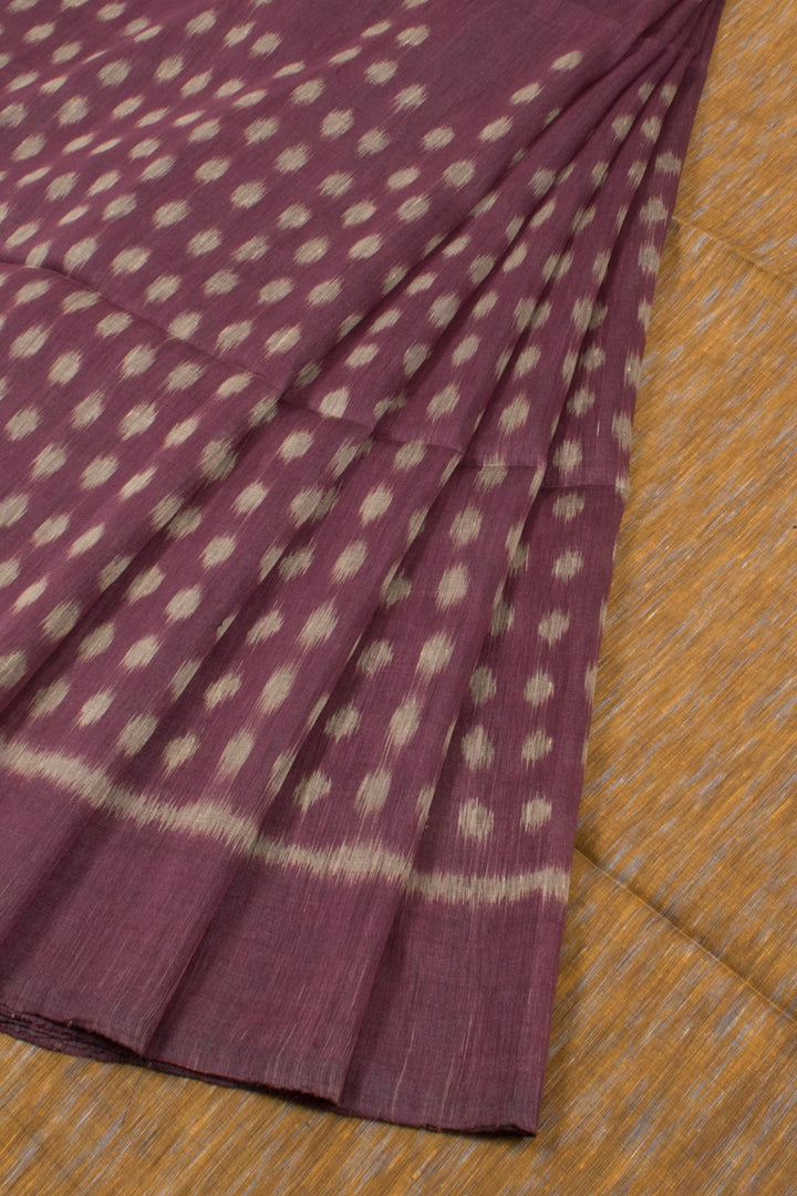 Purple Linen Ikat Tussar Silk Saree 10059407