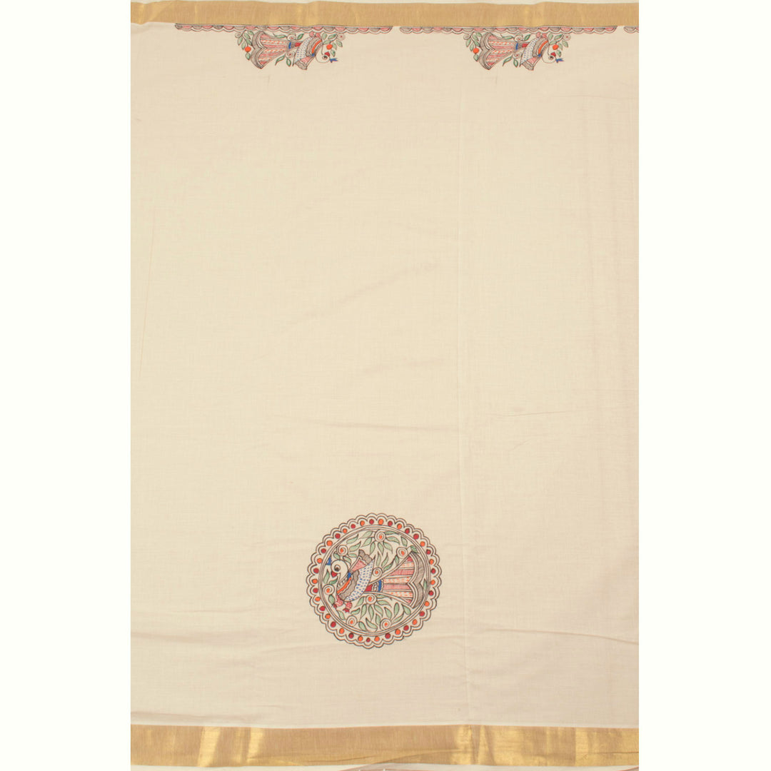 Madhubani Hand Painted  Cotton Saree 10055150