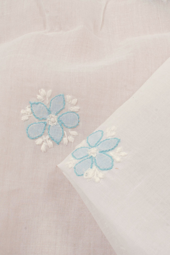 Chikankari Embroidered Cotton Anarkali Suit Material 10057958