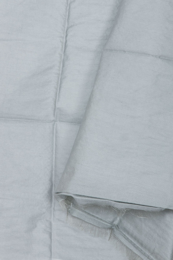 Silver Grey Banarasi Silk Salwar Suit Material 10061170