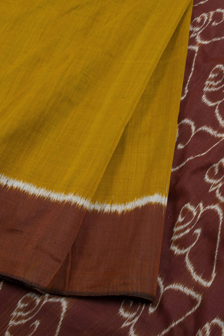 Yellow Handloom Odisha Ikat Silk Cotton Saree 10060309