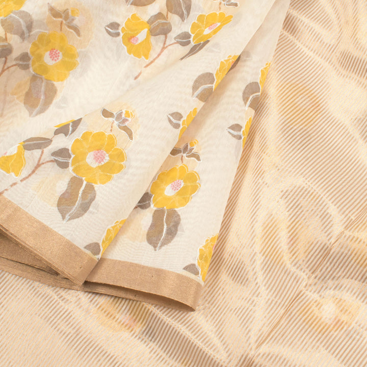 Printed Handloom Chanderi Silk Cotton Saree 10055915
