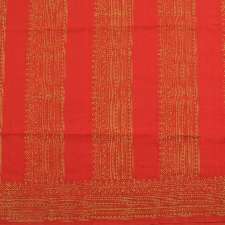 Hand Block Printed Mangalgiri Cotton Saree 10056533