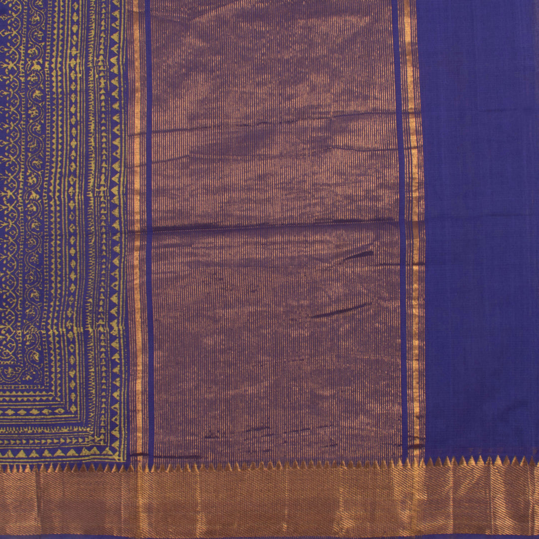 Hand Block Printed Mangalgiri Silk Cotton Saree 10056549