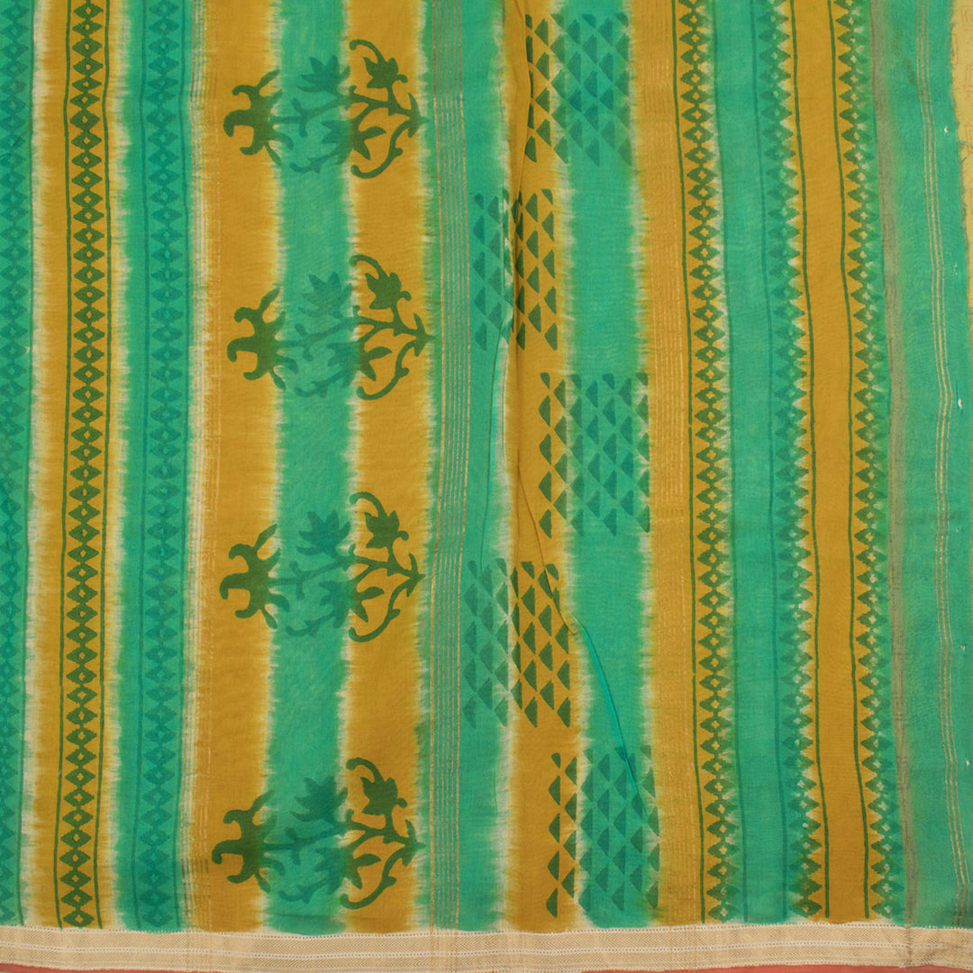 Hand Block Printed Maheshwari Silk Cotton Saree 10056922
