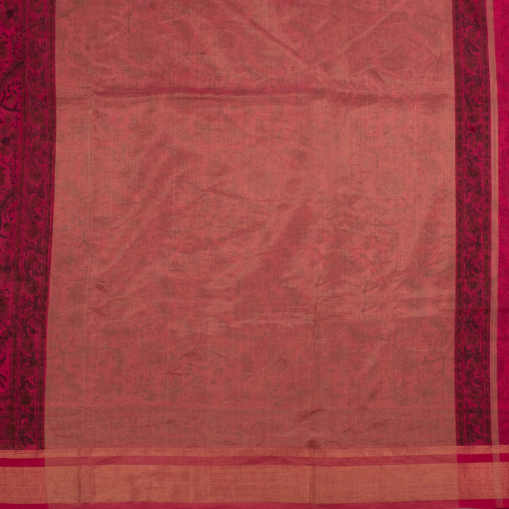 Hand Block Printed Maheshwari Silk Cotton Saree 10056925