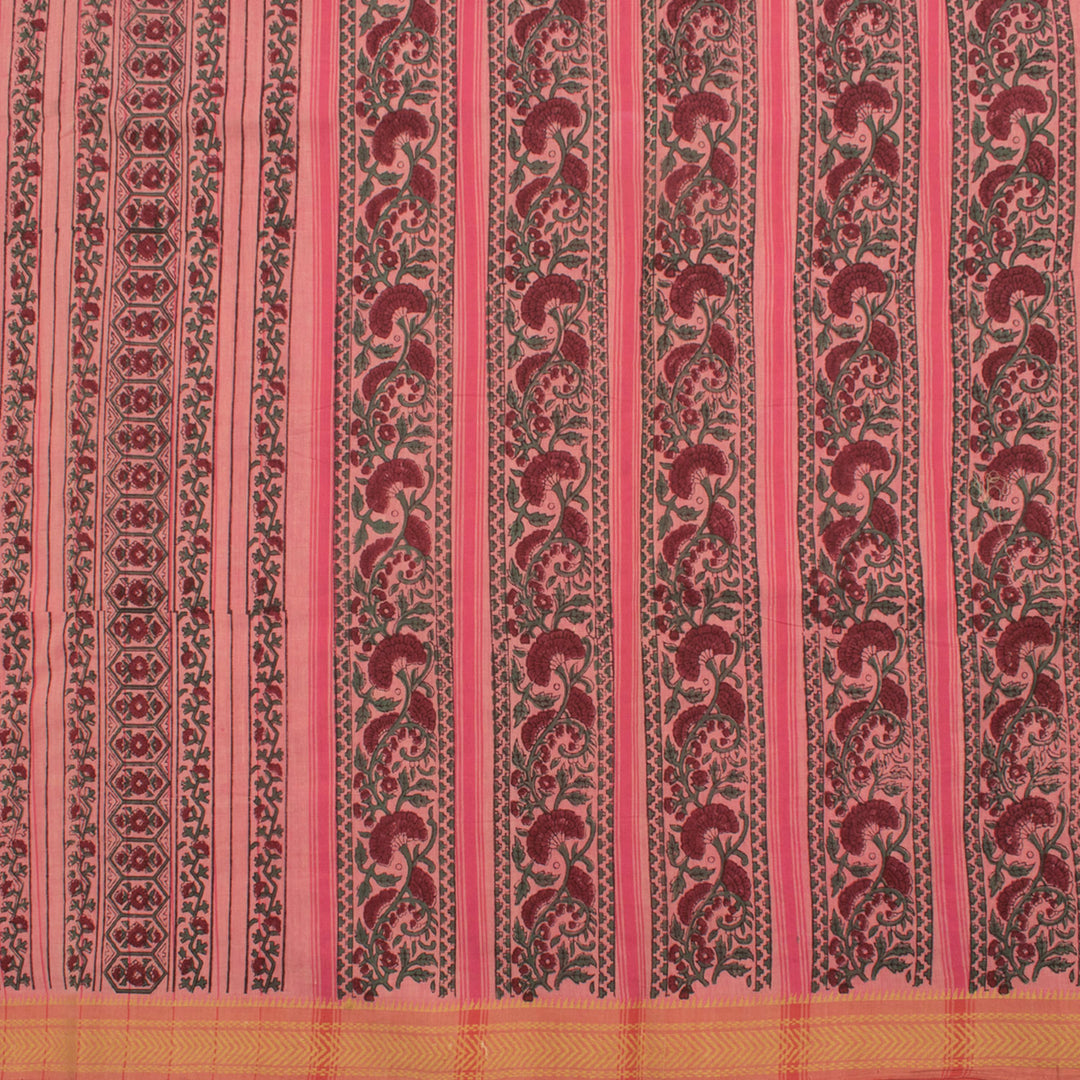 Hand Block Printed Mangalgiri Cotton Saree 10056930