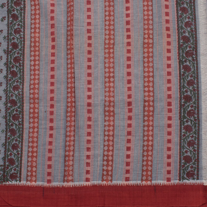 Hand Block Printed Mangalgiri Cotton Saree 10056933