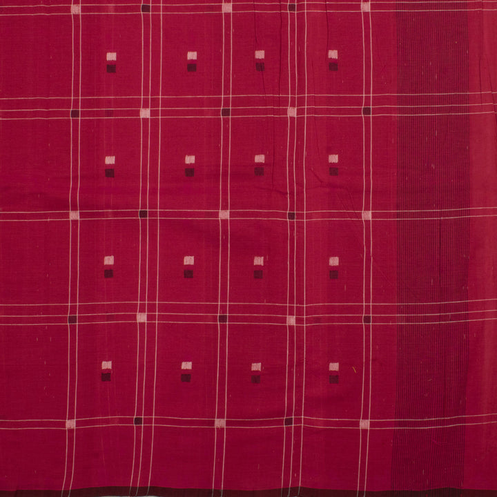 Handloom Cotton Saree with Checks Design 10057099
