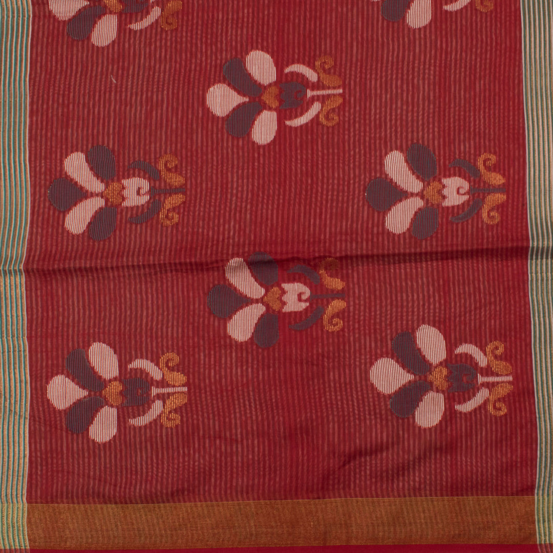 Hand Embroidered Silk Cotton Saree 10057238