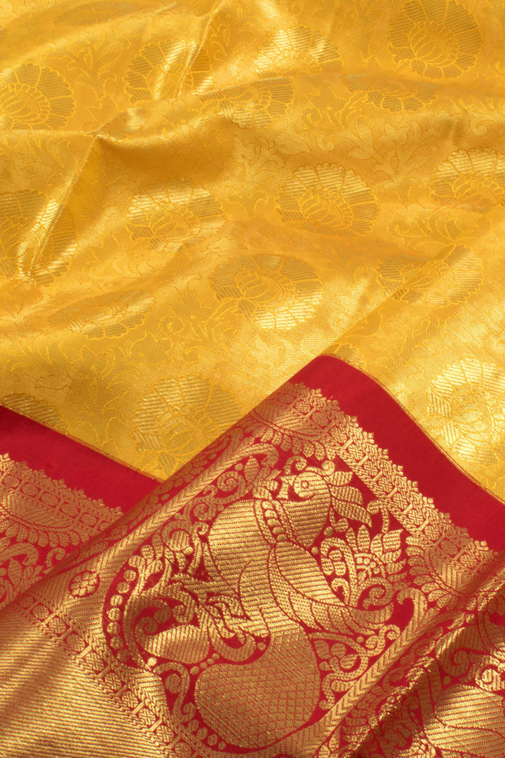 Universal Size Pure Zari Korvai Kanjivaram Tissue Silk Pattu Pavadai Material 10058088
