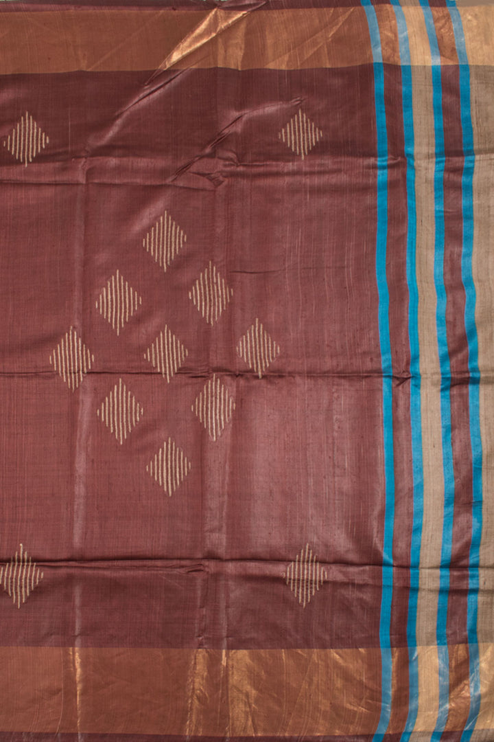 Handcrafted Bhagalpur Tussar Silk Saree 10058907