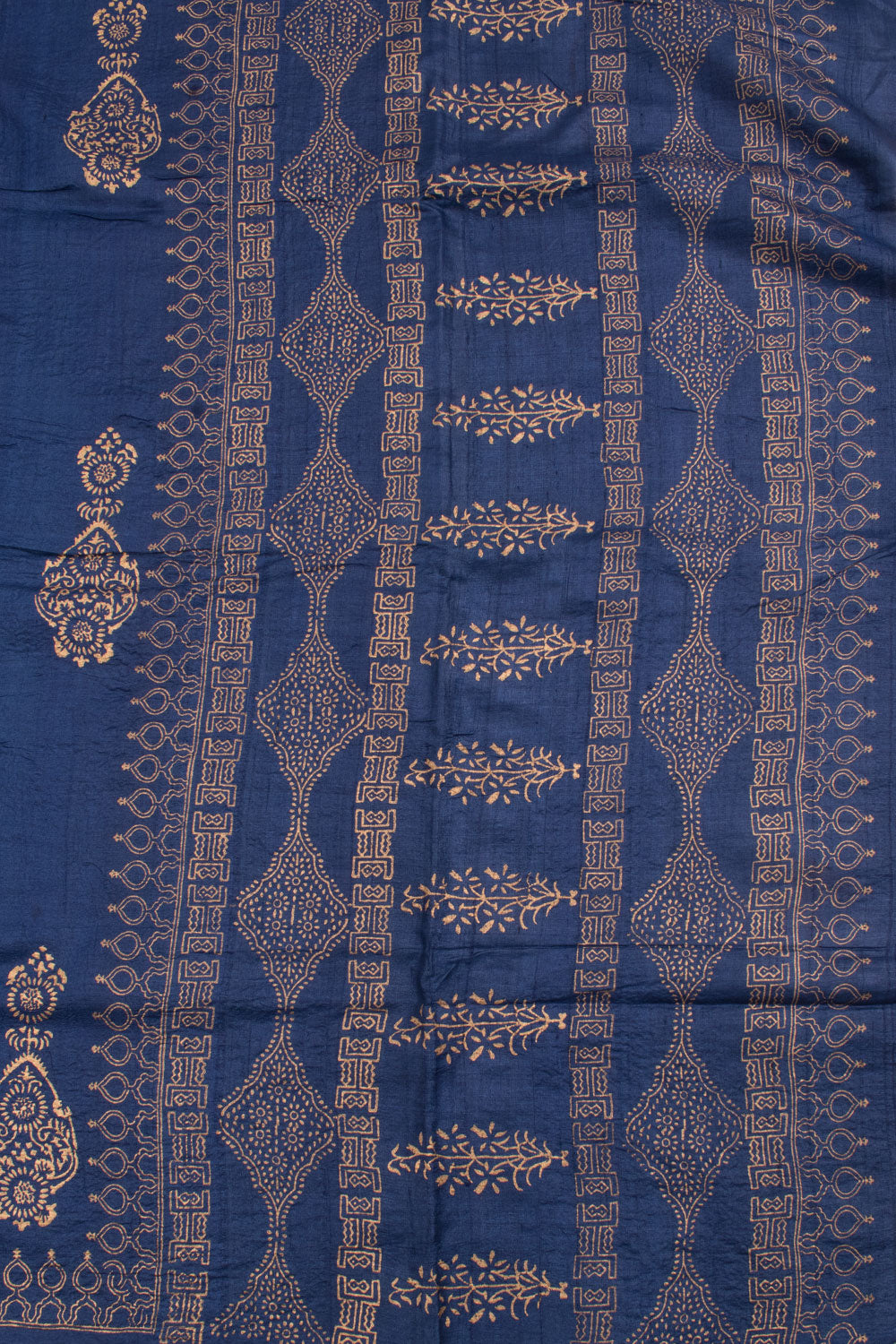 Hand Block Printed Tussar Silk Saree 10059072