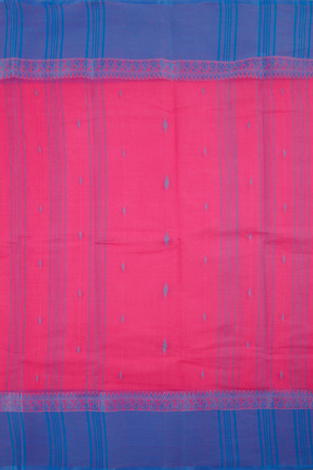 Deep Pink Bengal Tant Cotton Saree 10059785