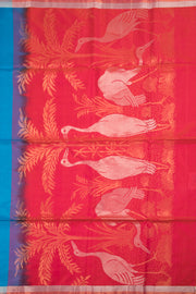 Dodger Blue Kanjivaram Soft Silk Saree 10059876