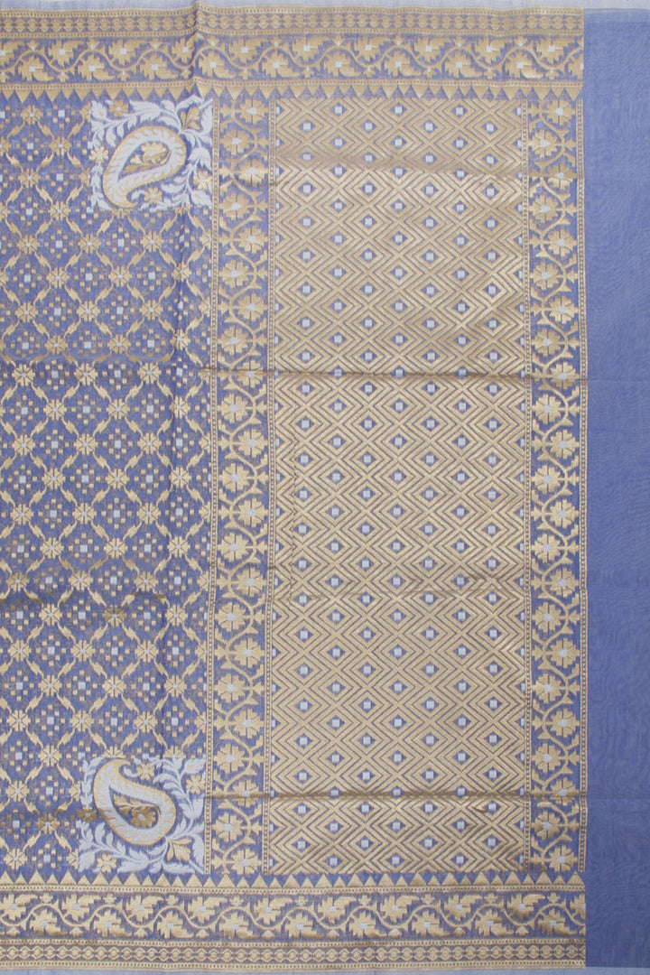 Blue Handloom Banarasi Cotton Saree 10061303