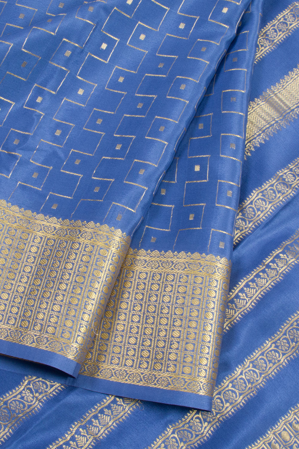 Blue Mysore Crepe Silk Saree 10061636