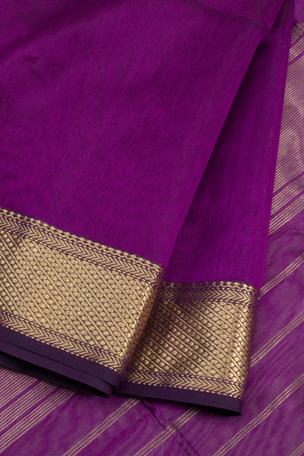 Purple Handloom Maheshwari Silk Cotton Saree 10062215