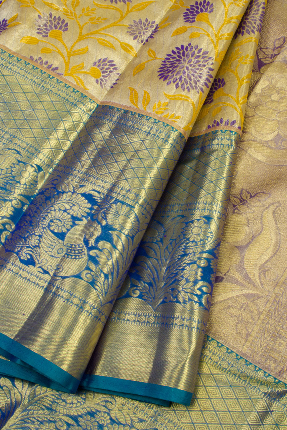 Handloom Pure Silk Tissue Zari Dharmavaram Saree 10061236