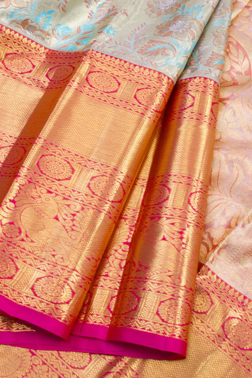 Handloom Pure Silk Tissue Zari Dharmavaram Saree 10061237