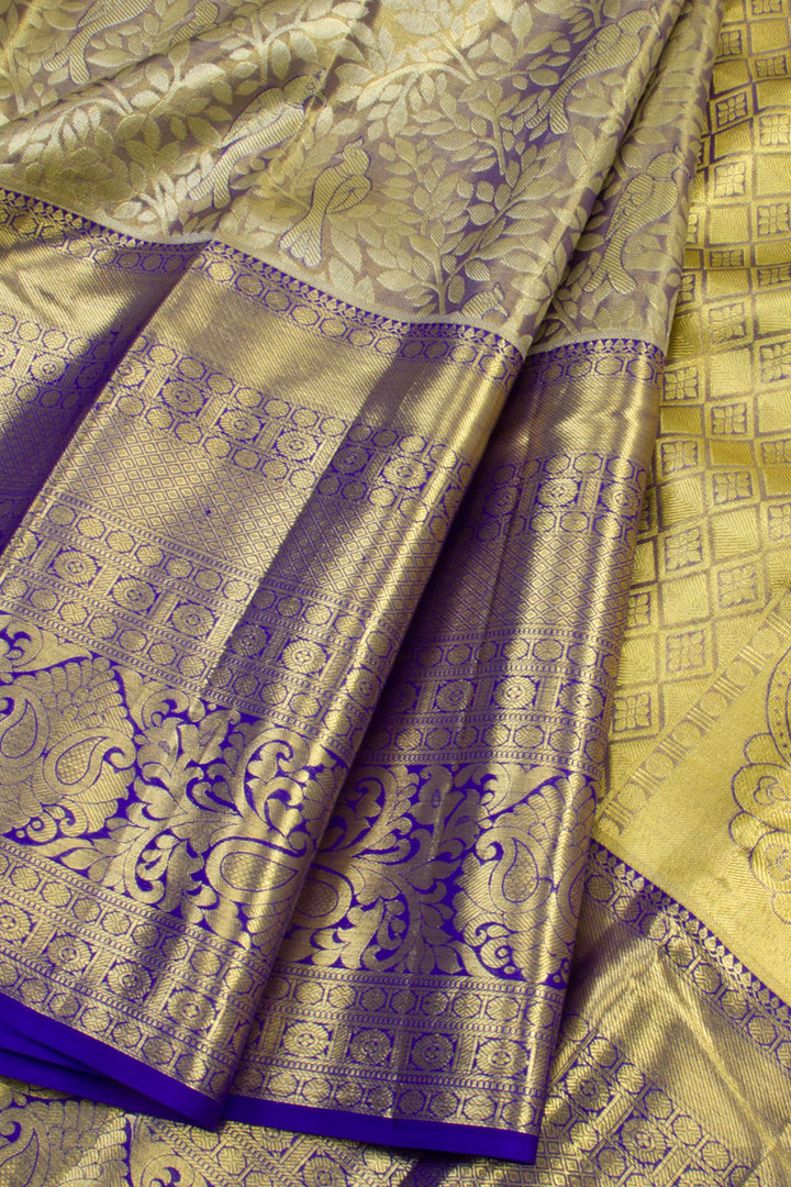 Handloom Pure Silk Tissue Zari Dharmavaram Saree 10061247