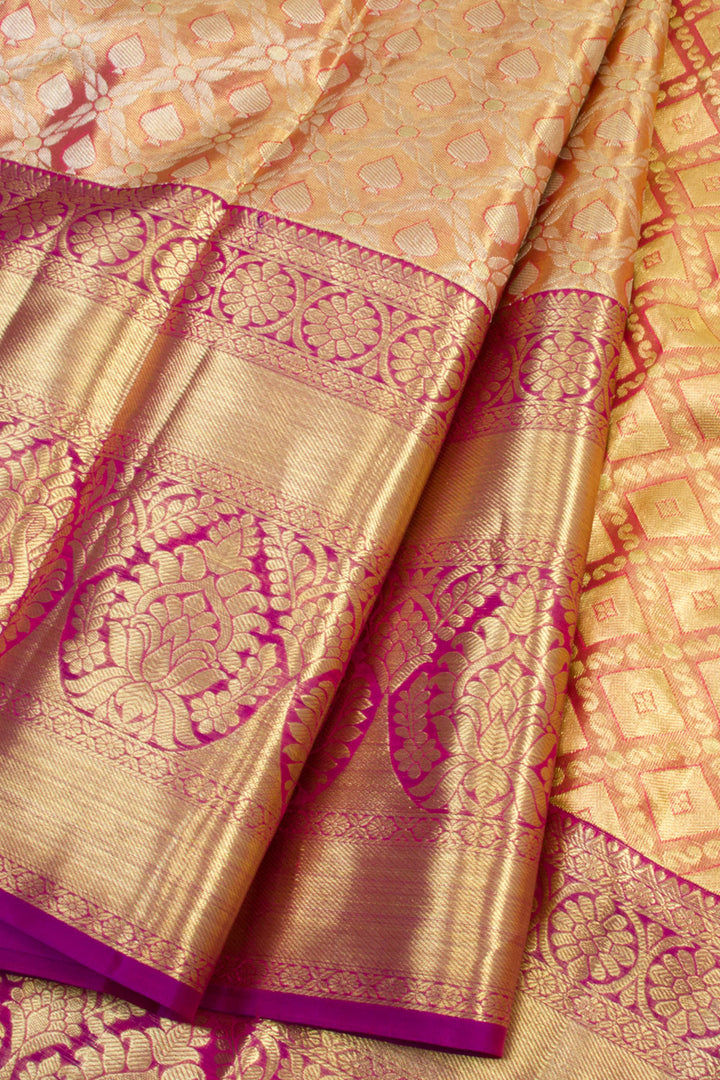 Handloom Pure Silk Tissue Zari Dharmavaram Saree 10061256