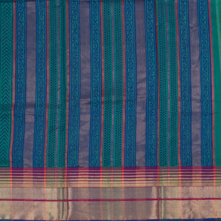 Hand Block Printed Maheshwari Silk Cotton Saree 10054152