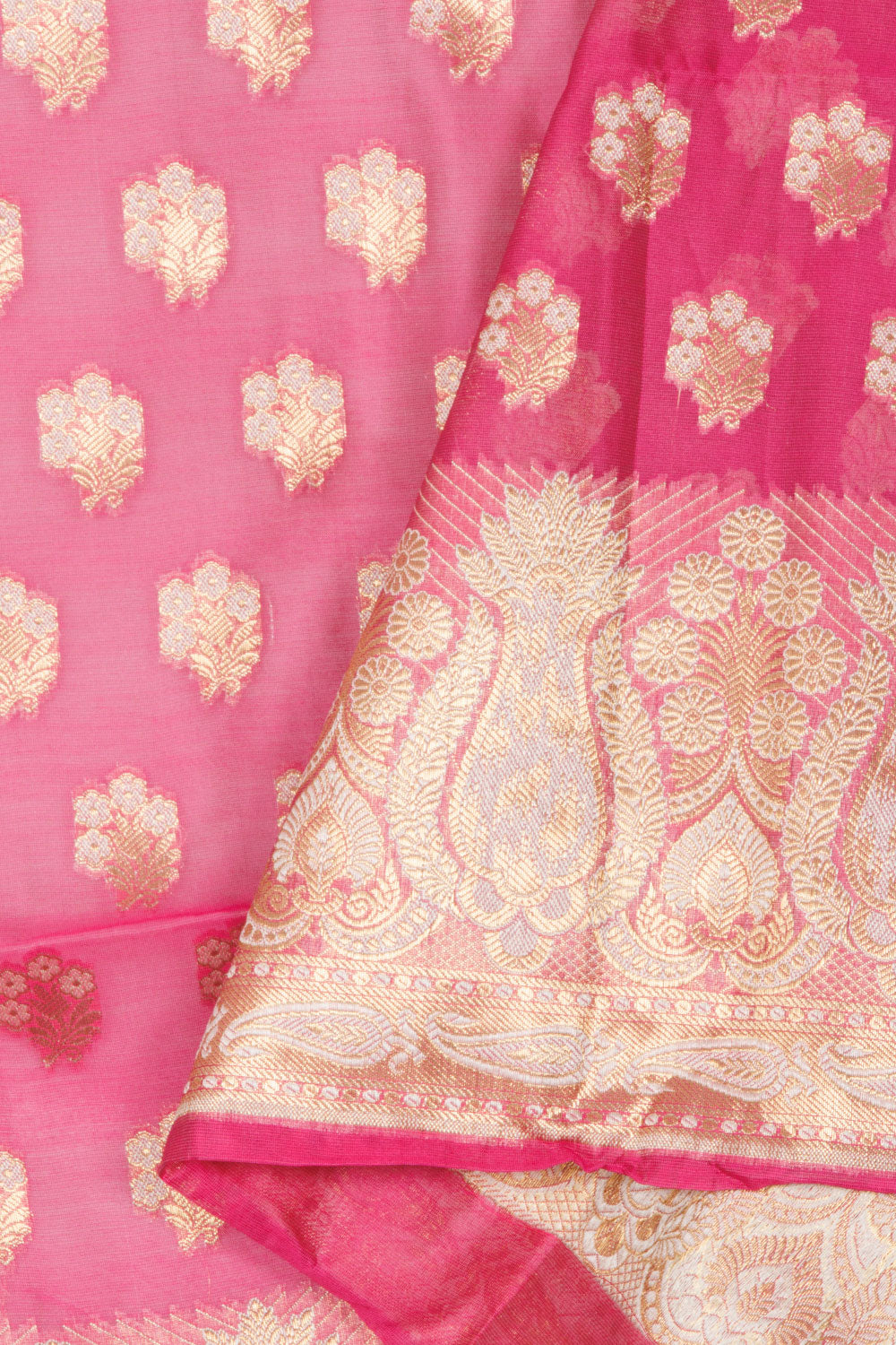 Magenta Banarasi Katrua Silk Cotton Salwar Suit Material 10061157